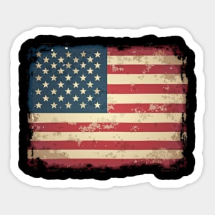 Weathered Resilience: Distressed Stars and Stripes Sticker